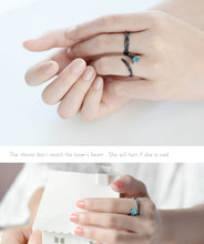 Load image into Gallery viewer, Thaya Rose Thorns s925 Silver Rings Blue Crystal Rose Flower Vintage Plant Valentine's Gift for Women Knot Black Fine Jewelry