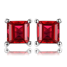 Load image into Gallery viewer, Amethyst Citrine Garnet Peridot Topaz Ruby Emerald Sapphire Stud Earrings Gemstones 925 Sterling Silver Earrings For Women 2021