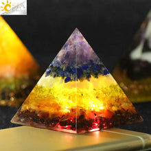 Load image into Gallery viewer, CSJA Orgonite Pyramid Energy Converter Orgone Resin Natural Gravel Stones Balance Healing Jewelry for Female Men Home Decor G247
