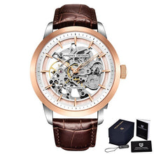 Load image into Gallery viewer, 2020 PAGANI DESIGN Brand Fashion Leather Gold Watch Men Automatic Mechanical Skeleton Waterproof Watches Relogio Masculino Box