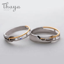 Load image into Gallery viewer, Thaya Train Rail Design Moonstone Lover Rings Gold and Hollow 925 Silver Eleglant Jewelry for Women Gemstone Sweet Gift