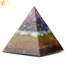 Load image into Gallery viewer, CSJA Orgonite Pyramid Energy Converter Orgone Resin Natural Gravel Stones Balance Healing Jewelry for Female Men Home Decor G247