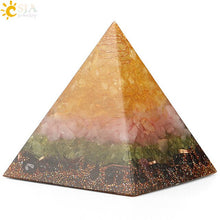 Load image into Gallery viewer, CSJA Orgonite Pyramid Energy Converter Orgone Resin Natural Gravel Stones Balance Healing Jewelry for Female Men Home Decor G247