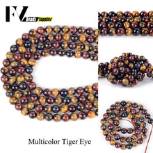 Load image into Gallery viewer, Natural Gem Beads Rose Pink Quartz Lapis Lazuli Lava Stone Round Beads For Jewelry Making Bracelets Diy Needlework Accessories