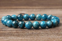 Load image into Gallery viewer, Lingxiang 4/6/8/10/12mm Natural blue apatite bracelet is suitable for men and women to wear elastic string beaded jewelry