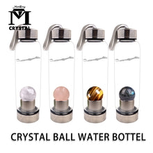 Load image into Gallery viewer, Drop Shipping Natural Crystal Water Bottle Stone ball Healing Crystal ball Elixir Quartz Crystal Energy Drinkware cup for gift