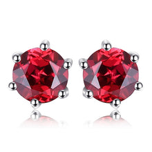 Load image into Gallery viewer, Genuine Amethyst Garnet Peridot Topaz Stud Earrings 925 Sterling Silver Earrings For Women Korean Earings Fashion Jewelry 2021