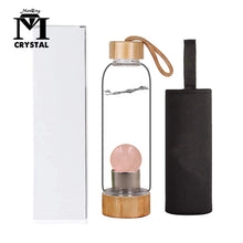 Load image into Gallery viewer, Drop Shipping Natural Crystal Water Bottle Stone ball Healing Crystal ball Elixir Quartz Crystal Energy Drinkware for gift