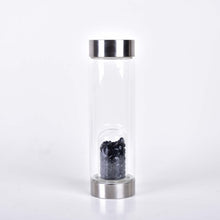 Load image into Gallery viewer, Natural Quartz Gemstone Crystal Glass Elixir Water Bottle Point Hand-Carved Gemstone Healing Glass Energyr Water Bottle
