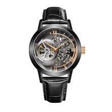 Load image into Gallery viewer, OBLVLO Casual Watches Mens Skeleton Dial Calfskin Leather Band Rose Gold Watches Automatic Watches for Men Montre Homme VM 1