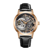 Load image into Gallery viewer, OBLVLO Casual Watches Mens Skeleton Dial Calfskin Leather Band Rose Gold Watches Automatic Watches for Men Montre Homme VM 1