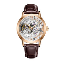 Load image into Gallery viewer, OBLVLO Casual Watches Mens Skeleton Dial Calfskin Leather Band Rose Gold Watches Automatic Watches for Men Montre Homme VM 1