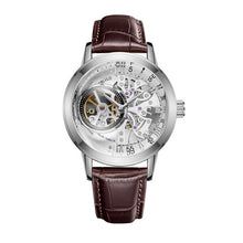 Load image into Gallery viewer, OBLVLO Casual Watches Mens Skeleton Dial Calfskin Leather Band Rose Gold Watches Automatic Watches for Men Montre Homme VM 1