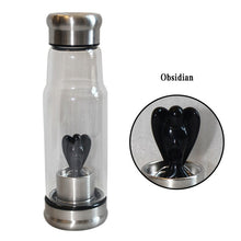 Load image into Gallery viewer, Quartz Gemstone Crystal Glass Elixir Water Bottle Point Hand-Carved 2 inches Angel Cup Crystal Wand gift