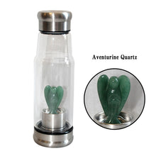 Load image into Gallery viewer, Quartz Gemstone Crystal Glass Elixir Water Bottle Point Hand-Carved 2 inches Angel Cup Crystal Wand gift