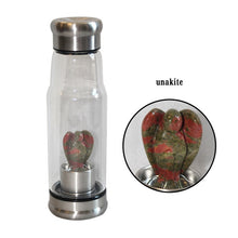 Load image into Gallery viewer, Quartz Gemstone Crystal Glass Elixir Water Bottle Point Hand-Carved 2 inches Angel Cup Crystal Wand gift