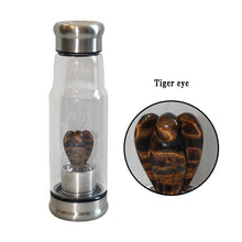 Load image into Gallery viewer, Quartz Gemstone Crystal Glass Elixir Water Bottle Point Hand-Carved 2 inches Angel Cup Crystal Wand gift