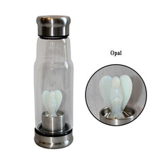 Load image into Gallery viewer, Quartz Gemstone Crystal Glass Elixir Water Bottle Point Hand-Carved 2 inches Angel Cup Crystal Wand gift
