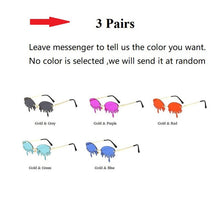 Load image into Gallery viewer, Wholesale Chic Rimless Candy Color Crystal Tears Sunglasses For Women New Luxury Rhinestone Tassel Party Shades In Bulk