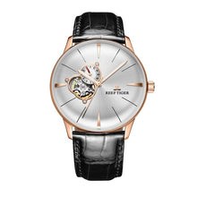 Load image into Gallery viewer, New Reef Tiger/RT Luxury Rose Gold Watch Men's Automatic Mechanical Watches Tourbillon Watches with Brown Leather Strap RGA8239