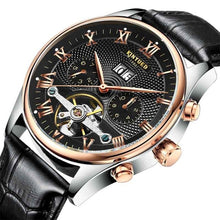 Load image into Gallery viewer, KINYUED Skeleton Tourbillon Mechanical Watch Men Automatic Classic Rose Gold Leather Mechanical Wrist Watches Reloj Hombre 2020