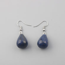 Load image into Gallery viewer, Water Drop Natural Stone Dangle Earring for Women Tiger Eye Clear Quartz Lapis Opal Obsidian Drop Cone Bead Hook Earrings