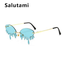 Load image into Gallery viewer, Chic Rimless Candy Color Crystal Tear Sunglasses For Women Luxury Rhinestone Tassel Party Shades Red Green Sun Glasses Wholesale