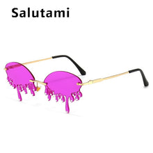 Load image into Gallery viewer, Chic Rimless Candy Color Crystal Tear Sunglasses For Women Luxury Rhinestone Tassel Party Shades Red Green Sun Glasses Wholesale