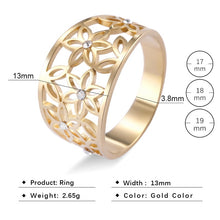 Load image into Gallery viewer, Dawapara Hollow Flower of Life Wedding Bands Rose Gold Stainless Steel Jewelry Crystal Engagement Ring