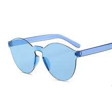 Load image into Gallery viewer, New One Piece Rimless Lens Blue Sunglasses Women Transparent Plastic Glasses Style Sun Glasses Female Clear Candy Color Lady