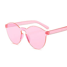 Load image into Gallery viewer, New One Piece Rimless Lens Blue Sunglasses Women Transparent Plastic Glasses Style Sun Glasses Female Clear Candy Color Lady