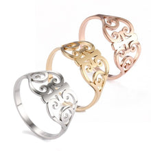 Load image into Gallery viewer, Dawapara Hyperbole Party Rings Four-leaf Clover Hollow Wedding Bands Ring Stainless Steel Jewelry Rose Gold