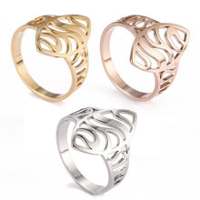 Load image into Gallery viewer, Dawapara Hyperbole Party Rings Four-leaf Clover Hollow Wedding Bands Ring Stainless Steel Jewelry Rose Gold