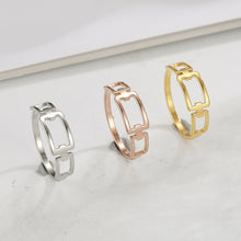 Load image into Gallery viewer, Dawapara Hyperbole Party Rings Four-leaf Clover Hollow Wedding Bands Ring Stainless Steel Jewelry Rose Gold