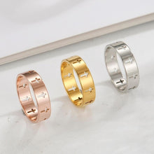 Load image into Gallery viewer, Dawapara Hyperbole Party Rings Four-leaf Clover Hollow Wedding Bands Ring Stainless Steel Jewelry Rose Gold