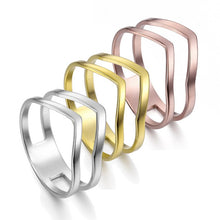 Load image into Gallery viewer, Dawapara Hyperbole Party Rings Four-leaf Clover Hollow Wedding Bands Ring Stainless Steel Jewelry Rose Gold