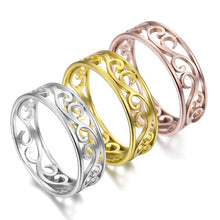 Load image into Gallery viewer, Dawapara Hyperbole Party Rings Four-leaf Clover Hollow Wedding Bands Ring Stainless Steel Jewelry Rose Gold