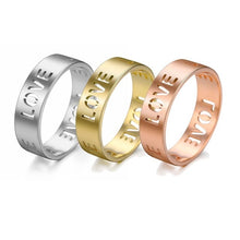 Load image into Gallery viewer, Dawapara Hyperbole Party Rings Four-leaf Clover Hollow Wedding Bands Ring Stainless Steel Jewelry Rose Gold