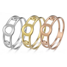 Load image into Gallery viewer, Dawapara Hyperbole Party Rings Four-leaf Clover Hollow Wedding Bands Ring Stainless Steel Jewelry Rose Gold