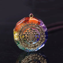 Load image into Gallery viewer, Orgonite Pendant Sri Yantra Necklace Sacred Geometry Chakra Energy Necklace Meditation Jewelry