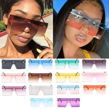 Load image into Gallery viewer, Wholesale 14 Colors One Piece Rimless Square Women's Sunglasses Alloy Flat Brown Sun Glasses Men Shield Hip Hop Shades Ink Bulk