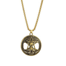 Load image into Gallery viewer, Dawapara Triple Moon Goddess Wicca Pentagram Magic supernatural Amulet Necklace Women tree of life moon necklaces pendants