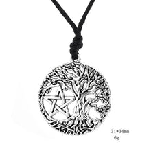 Load image into Gallery viewer, Dawapara Triple Moon Goddess Wicca Pentagram Magic supernatural Amulet Necklace Women tree of life moon necklaces pendants