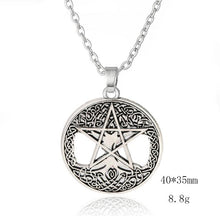Load image into Gallery viewer, Dawapara Triple Moon Goddess Wicca Pentagram Magic supernatural Amulet Necklace Women tree of life moon necklaces pendants