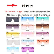 Load image into Gallery viewer, Wholesale 14 Colors One Piece Rimless Square Women's Sunglasses Alloy Flat Brown Sun Glasses Men Shield Hip Hop Shades Ink Bulk