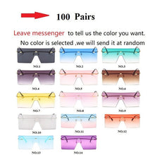 Load image into Gallery viewer, Wholesale 14 Colors One Piece Rimless Square Women's Sunglasses Alloy Flat Brown Sun Glasses Men Shield Hip Hop Shades Ink Bulk