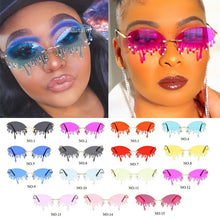 Load image into Gallery viewer, Wholesale Chic Rimless Candy Color Crystal Tears Sunglasses For Women New Luxury Rhinestone Tassel Party Shades In Bulk