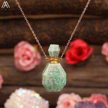 Load image into Gallery viewer, Beauty Essential Oil Pendant Jewelry Natural Smoky Color Quartz Turquoises Fluorite Perfume Bottle For Women Necklace Jewelry