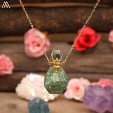 Load image into Gallery viewer, Beauty Essential Oil Pendant Jewelry Natural Smoky Color Quartz Turquoises Fluorite Perfume Bottle For Women Necklace Jewelry