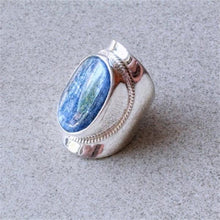Load image into Gallery viewer, Simple Womens Silver Color Kyanite Boho Ring Anniversary Bride Wedding Engagement Rings for Women Anniversary Gift